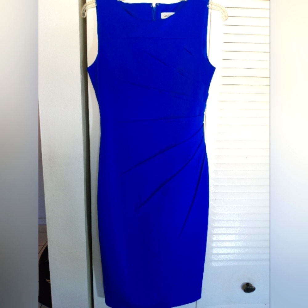 Calvin Klein size 4 women's dress jewel tone blue